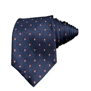 Vintage Christian Dior Blue Geometric  Mens Neck Tie Designer USA All Silk